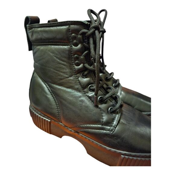 AGL Chunky Platform Black Leather Lace-up Boots Women’s - Size 40/10 - Picture 7 of 10